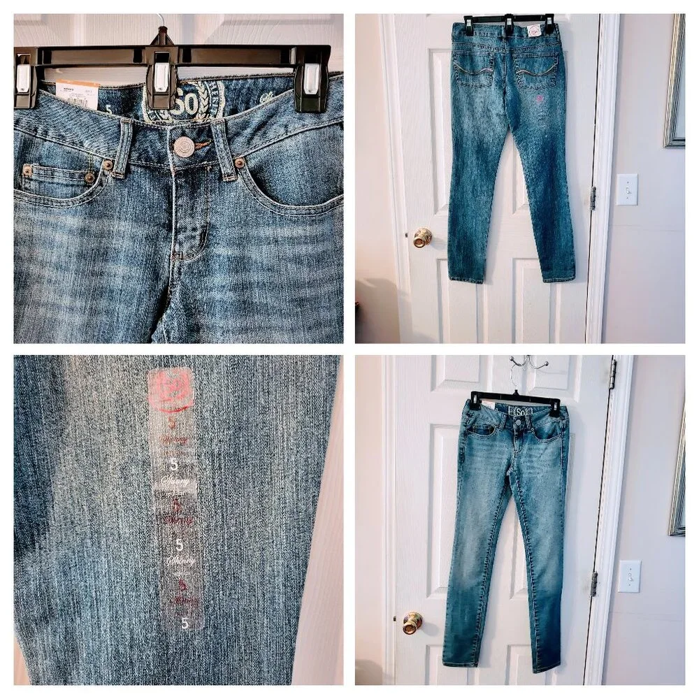 BUNDLE of BNWT Sz 5 Jeans by So & EUC Floral Mini-Skirt Sz Sm by Charlotte Russe - Picture 3 of 13